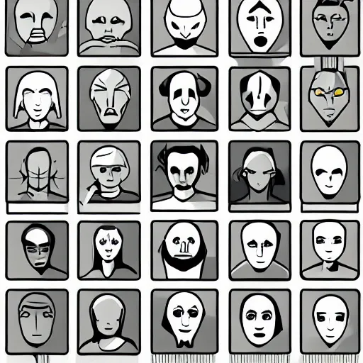 Image similar to face icon vector minimalist aliens 1 9 8 6 by artstation loftis cory fanart bechdel alison and davison craig