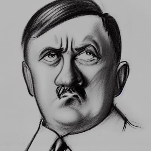 Image similar to milt kahl pencil sketch of adolf hitler