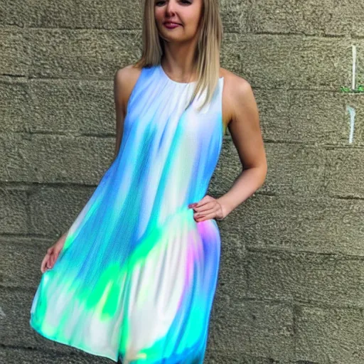 Image similar to a summer dress that looks like the northern lights, 4 k, trending