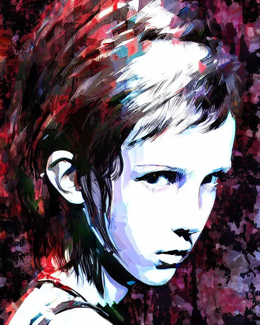 Prompt: digital art of millie bobby brown by yoji shinkawa