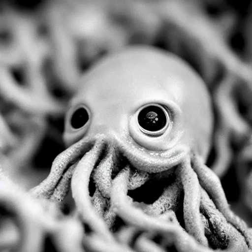 Prompt: baby cthulhu, macro photograph with shallow dof, adorable, freaky