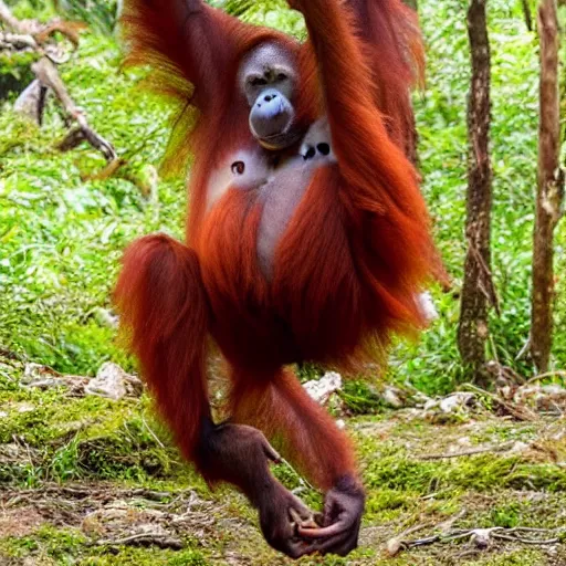 Image similar to orangutan in the style of kim kardashian break the internet