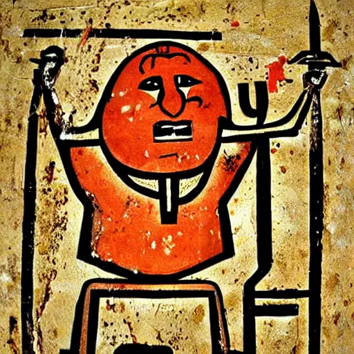 Image similar to The Kool-Aid Man in Egyptian Hyroglyphics