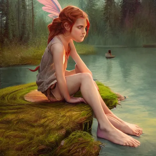 Image similar to brother grimms lakehouse fairy digital art, irina french, heraldo ortega, mandy jurgens, golden ratio, art canvas, award winning, masterpiece trending on artstation 8 k 1 5 0 mpx