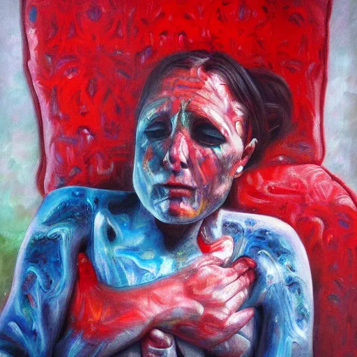 Image similar to i know your pain, oil painting, amazing art