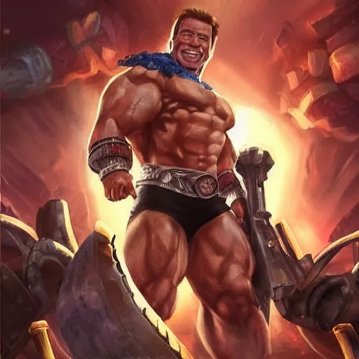 Image similar to Schwarzenegger as a League of Legends Hero