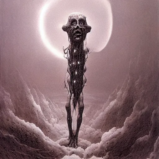 Prompt: cosmic horror sacrifice, by Zdzisław Beksiński