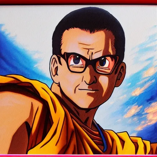 Image similar to Painting of Steve Carell, official, detailed, character dragonball, award winning artwork, Akira Toriyama