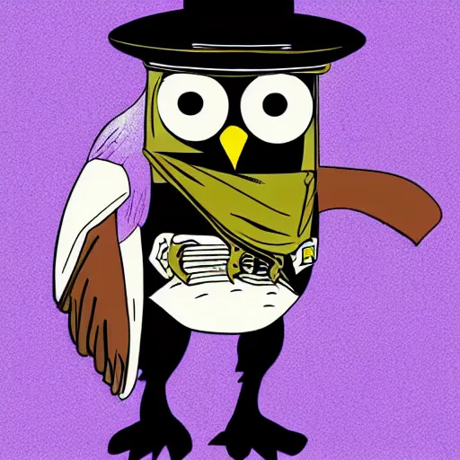 Image similar to cartoon owl dressed as the lone ranger from the children's 1980s cartoon show