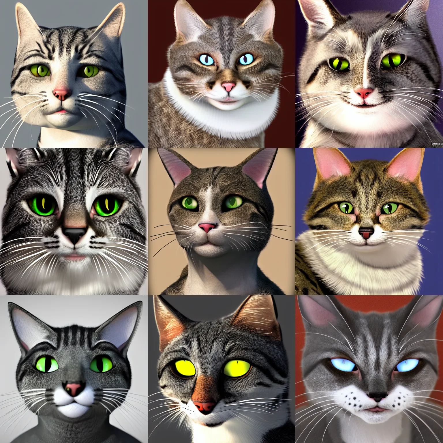 Portrait Of A Cute Anthropomorphic Male Cat Highly Stable Diffusion 