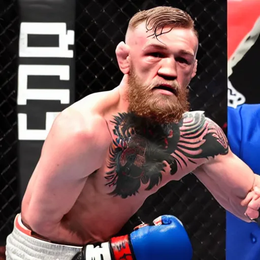 Prompt: Conor Mcgregor fighting Mike tyson