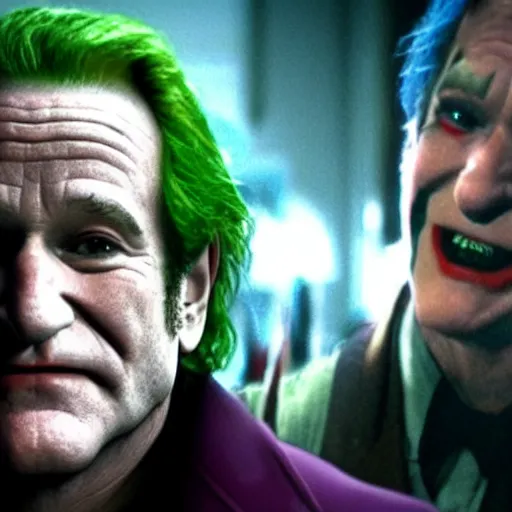 Image similar to (((Robin Williams))) playing The Joker 8k hdr amazing lighting