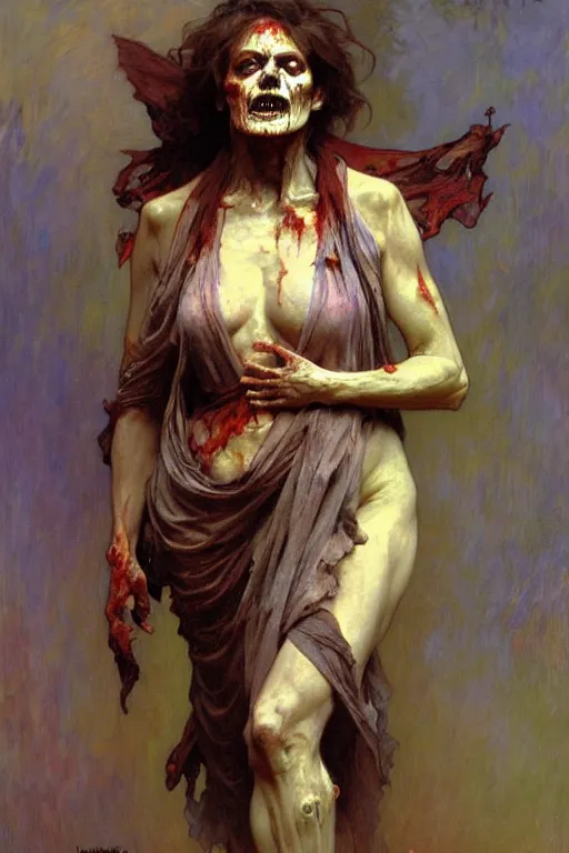 Image similar to zombie mummy, painting by daniel gerhartz, alphonse mucha, bouguereau, monet, detailed art, artstation