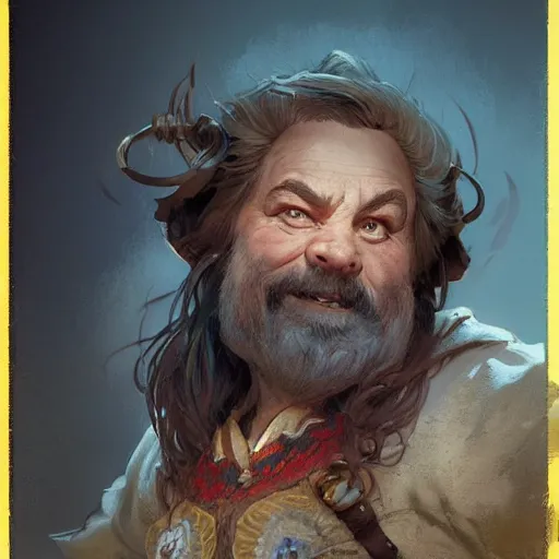 Image similar to Three quarters portrait of a dwarf, highly detailed, digital painting, art by Stanley Lau and Artgerm and Greg Rutkowski and Alphonse Mucha, artstation, octane render, cgsociety