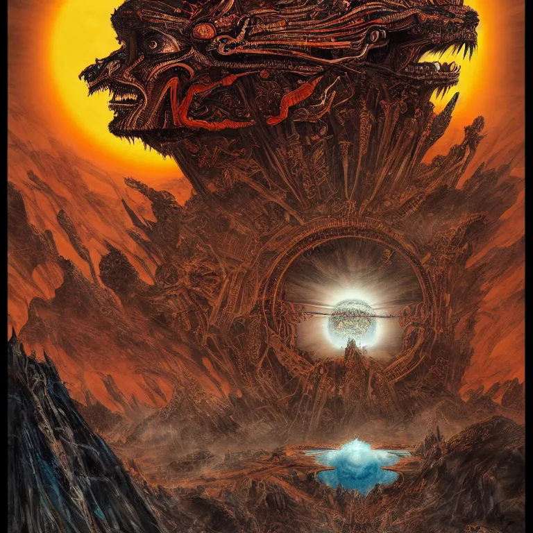 Image similar to a majestic photograph of the king of agharta, land of advanced races, hollow earth infographic with illustrations, dynamic lighting, digital art, fantastically beautiful, illustration, aesthetically inspired by leonardo da vinci, trending on artstation, art by philippe druillet, albrecht durer, konstantinas ciurlionis, sir john tenniel, 8 k
