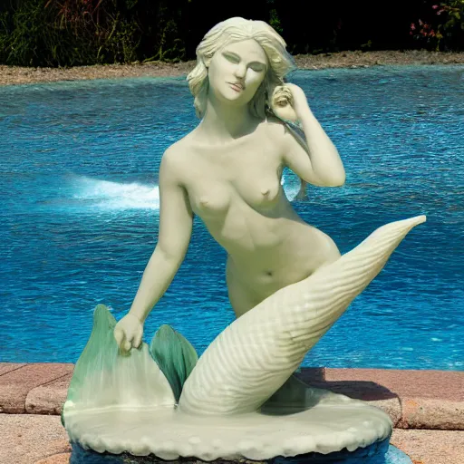 Image similar to water sculpture of mermaid, 3 d rtx 8 k