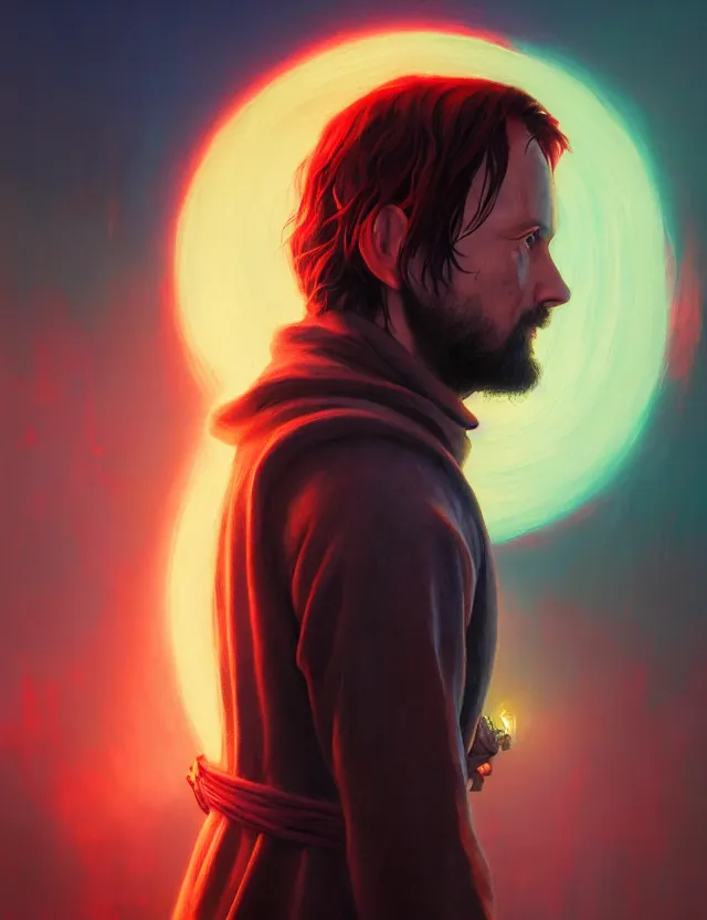 Image similar to conceptual portrait of andrew tate looking contemptuously at people, the lord of the rings, gloomy harbor, concept art of matte painting, art nouveau, beautiful illumination, swirling bright color lines, fantastically tasteless, aesthetic octane rendering, 8 k hd resolution, ilya kuvshinov, kushart krent and gilleard james