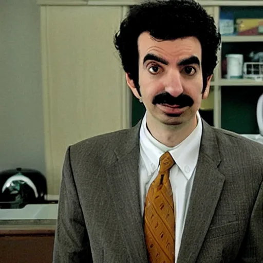 Image similar to “a still of Nathan Fielder as Borat in Borat (2007)”