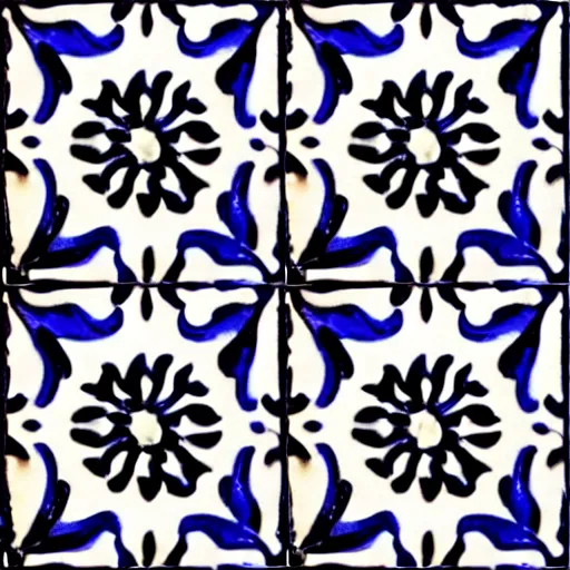 Prompt: psychedelic portuguese azulejo, tile pattern