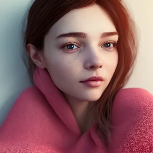 Prompt: 3 d render of a cute thin young woman, red blush, wearing casual clothes, small smile, relaxing on a couch, cozy under a blanket, cozy living room, close up shot, 8 k, octane render, trending on artstation, art by artgerm and irakli nadar, unreal engine 5, hyperrealism, hyperdetailed, ultra realistic