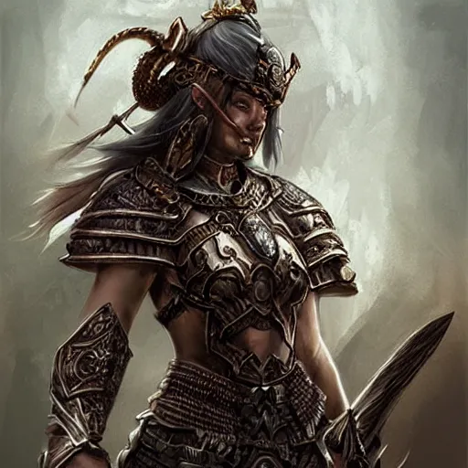 Image similar to beautiful extremely detailed intricate concept art depicting a warrior by wlop. shining jewelry. bcy. net