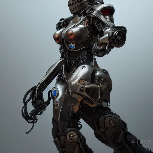 Beautiful Female Cyberpunk Girl on Futuristic Motorbike Octane