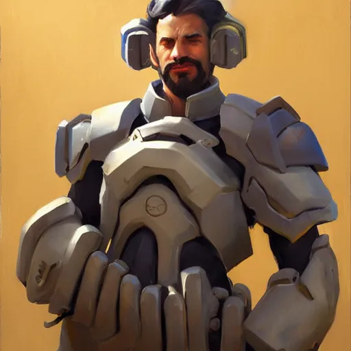 Image similar to greg manchess portrait painting of partially armored vision as overwatch character, medium shot, asymmetrical, profile picture, organic painting, sunny day, matte painting, bold shapes, hard edges, street art, trending on artstation, by huang guangjian, gil elvgren, ruan jia, greg rutkowski, gaston bussiere