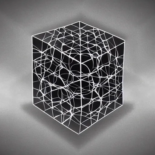 Prompt: time is merely the shadow of an inter dimensional hypercube pattern phasing through all infinite possibilities