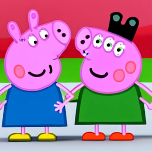 Image similar to peppa pig, 3D model, unreal engine, cinematic,