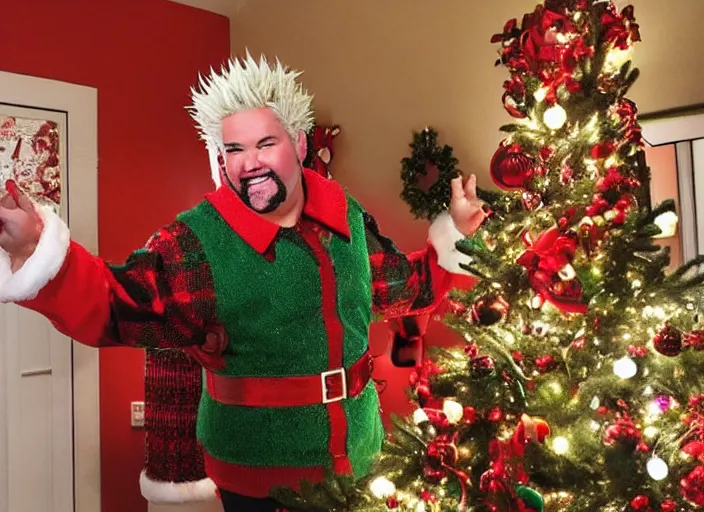Image similar to christmas decorations that look like guy fieri