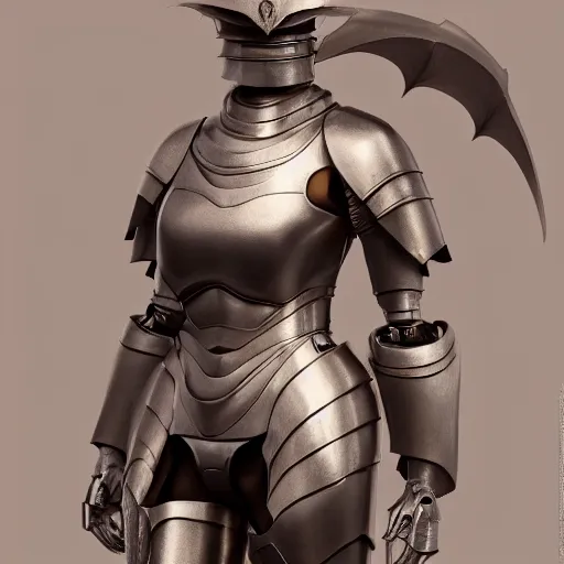Image similar to stunning cinematic torso shot of a beautiful female knight, but as an anthropomorphic female dragon, well designed highly detailed perfect female robot dragon head with slick LED eyes, well armored, sharp claws, HD octane render, fantasy, furry art, Artstation, Deviantart, Furaffinity
