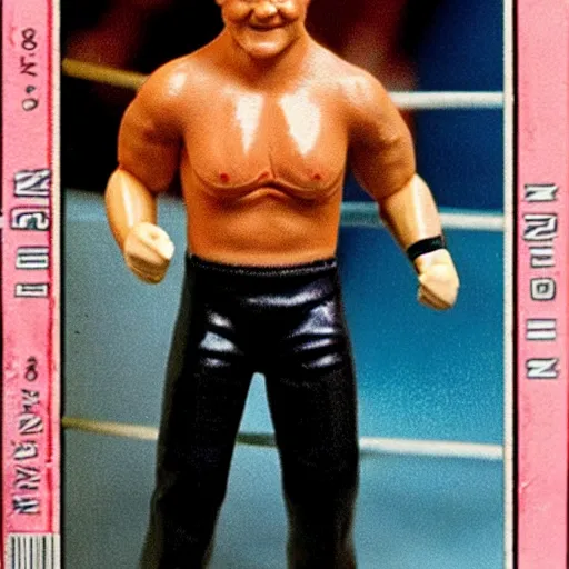 Prompt: gordon ramsey as a 1 9 8 0 s wrestling action figure, magazine photo