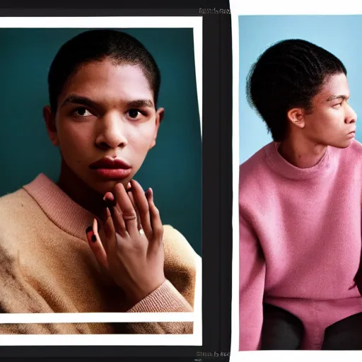 Image similar to realistic photoshooting for a new balenciaga lookbook, color film photography, portrait of a beautiful woman, set design by wes anderson, in style of Tyler Mitchell, 35mm,