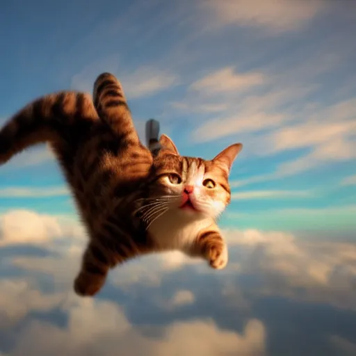 Prompt: a flying cat on the sky, 8K