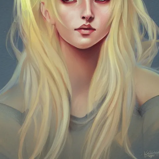 Prompt: painting of cute blonde lauren southern portrait charlie bowater style
