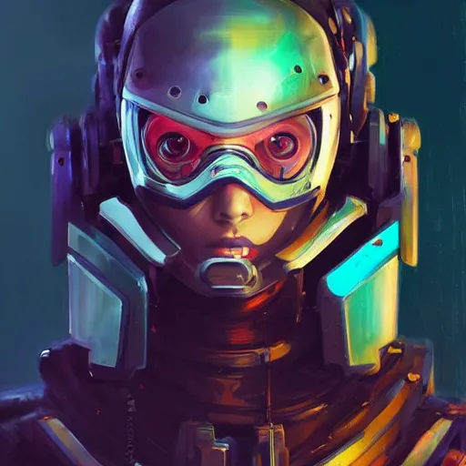 Image similar to stylized cybernetic ninja - cyberpunk girl, wearing techwear and armor, weoponary, complementary colors, highly detailed, artstation, overwatch, concept art, smooth, sharp focus, illustration, art by artgerm, by greg rutkowski, by jeremy mann, by francoise nielly, oil painting -'t