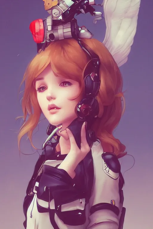 Image similar to a cute and beautiful caucasian girl dressed up as pilot, character art by artgerm lau, kyoung hwan kim, ilya kuvshinov, alphonse mucha, trending on artstation, pixiv, 8 k, hyper detailed