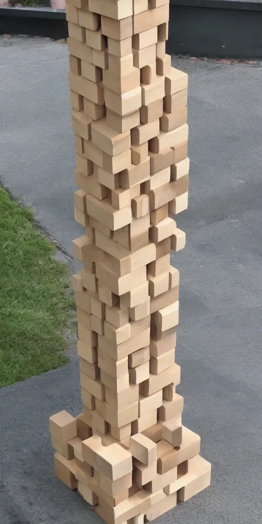 Prompt: Jenga tower designed by Frank Lloyd