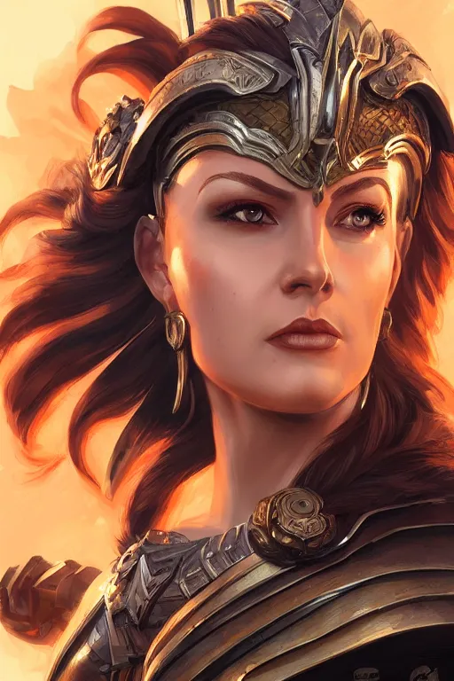 Image similar to amazon valkyrie athena, d & d, fantasy, portrait, highly detailed, headshot, digital painting, trending on artstation, concept art, sharp focus, illustration, art by artgerm and greg rutkowski and magali villeneuve