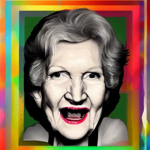 Prompt: roger waters but with betty white's face