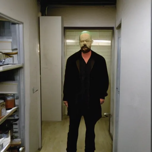 Image similar to walter white in backrooms