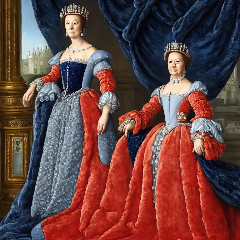 Prompt: a royal portrait of a tardigrade dressed up as the Dutch queen, portrait, 8k