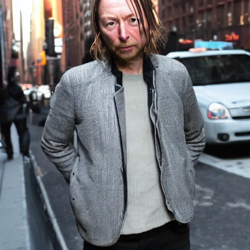 Prompt: thom yorke in new york