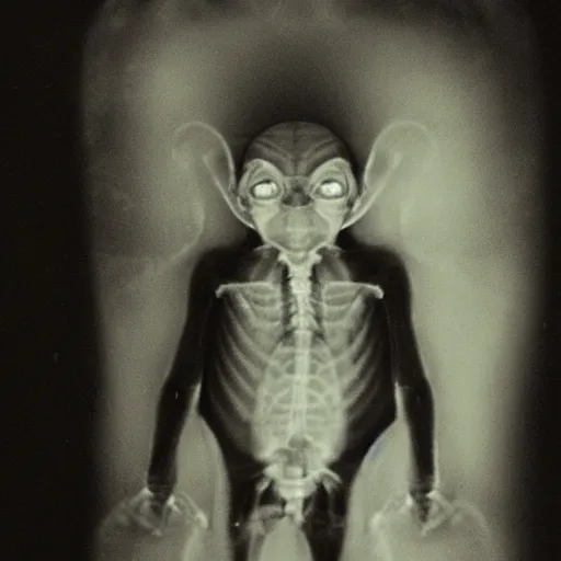 Prompt: x - ray photograph of gollum