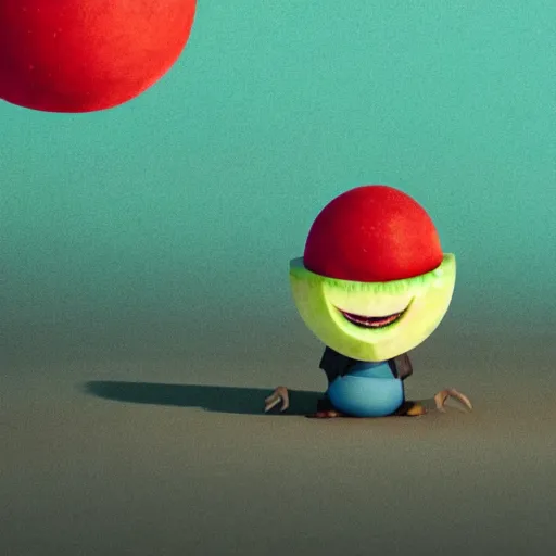 Image similar to elon musk as a melon, hyperrealistic, claymation, volumetric lighting, 3 5 mm film still, concept art