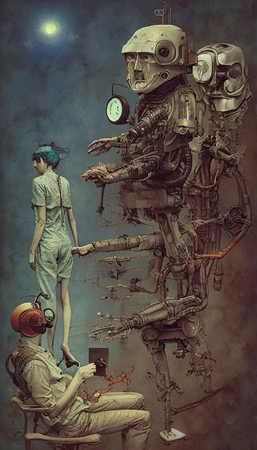 Image similar to single - use time - travel simulation capsule by chiara bautista, beksinski and norman rockwell and greg rutkowski weta studio, and lucasfilm