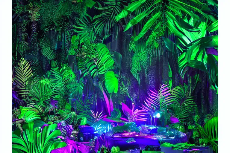 Prompt: a dark jungle, made using disco diffusion