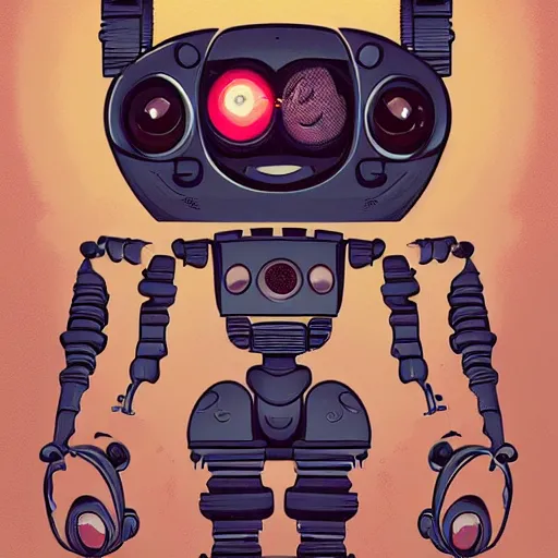 Image similar to a very cute looking robot spider with big eyes, a character portrait by dan mumford, behance contest winner, sots art, 2 d game art, flat shading, steampunk