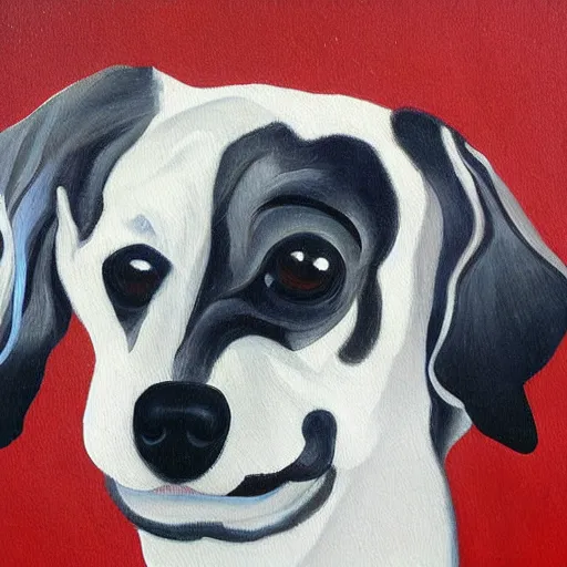 Image similar to a beautiful painting, dog, by vladimir mayakovsky