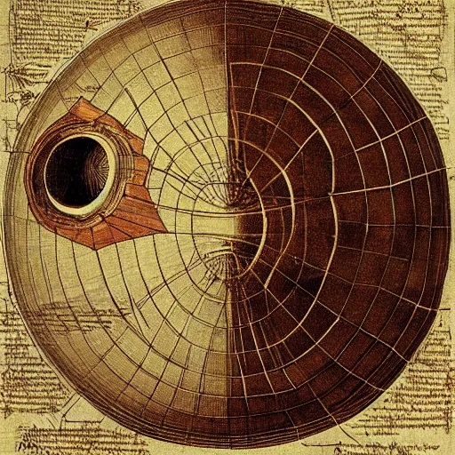 Image similar to hyper detailed anatomical description of a Dyson Sphere by Leonardo Da Vinci